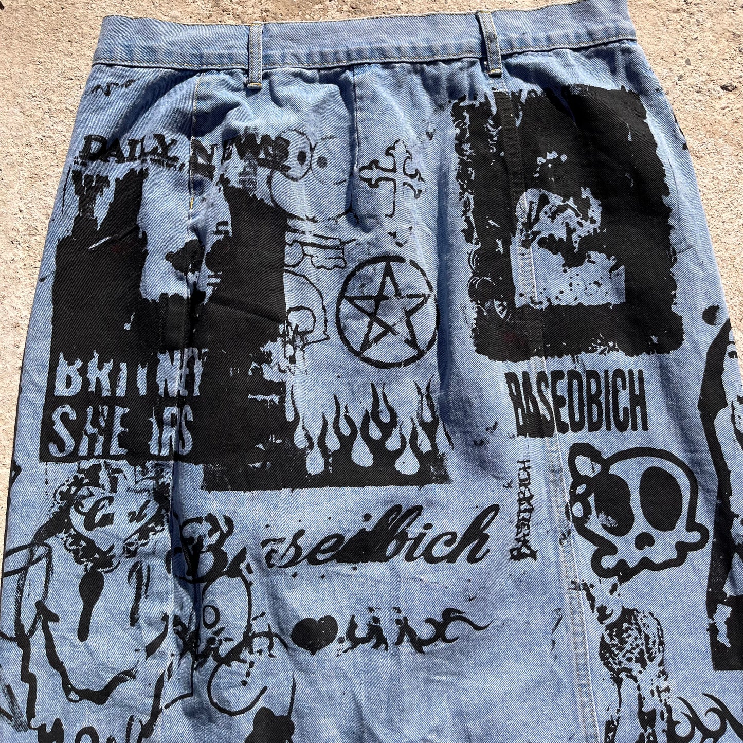 Basedbich denim midi button down skirt size 2xl - basedbich