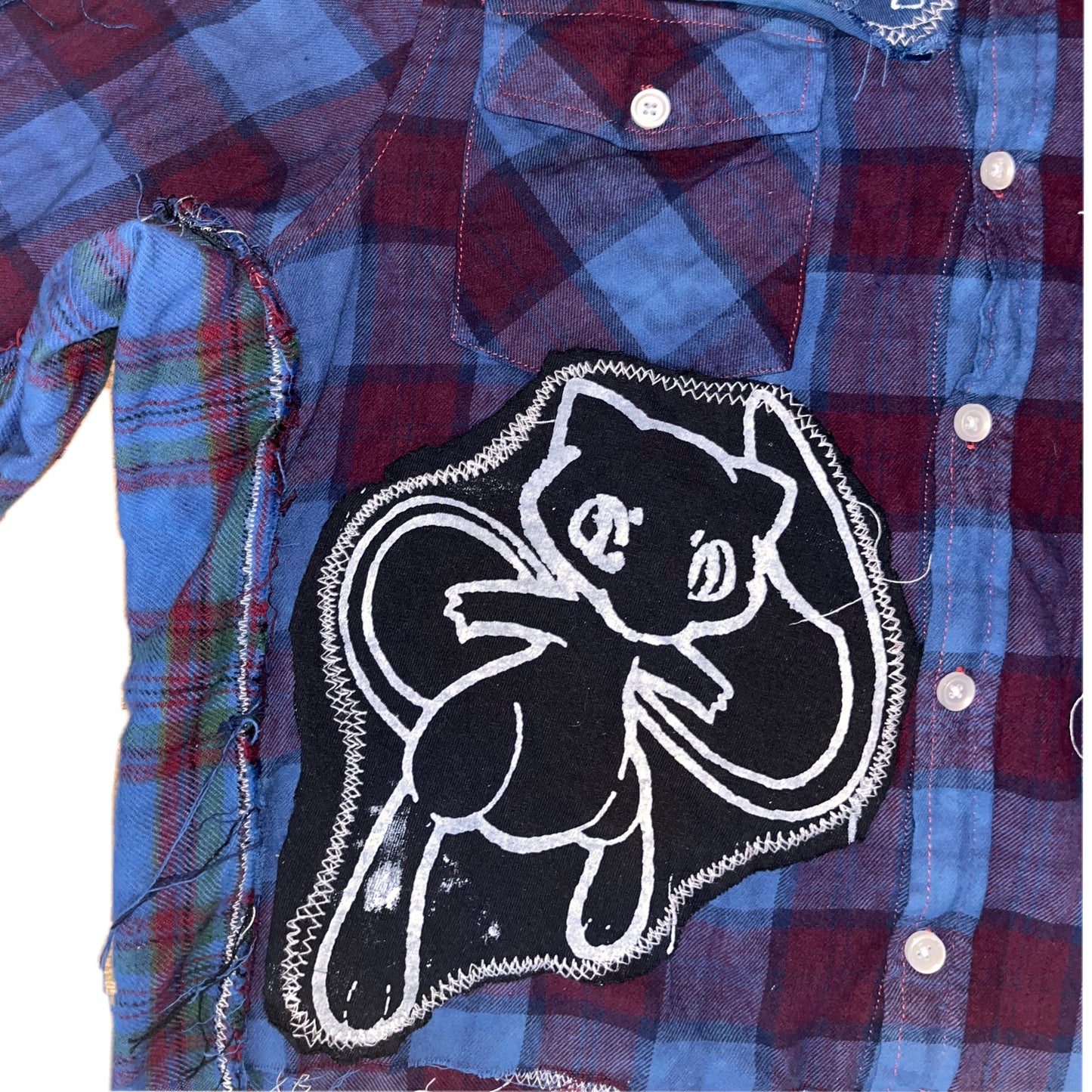 Basedbich mens 1of1 cropped extendo sleeve flannel size large - basedbich