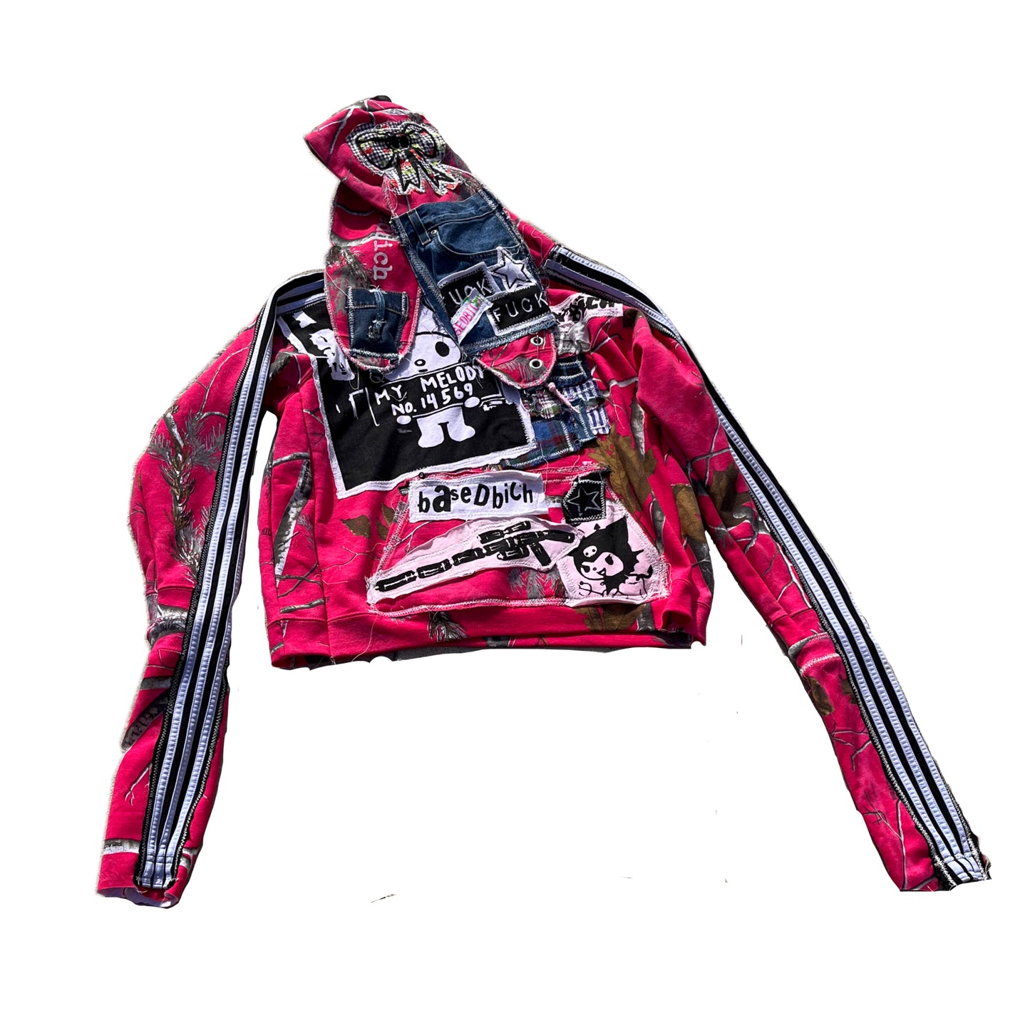 Basedbich men’s custom bunny ear extendo sleeve hoodie size Medium - basedbich