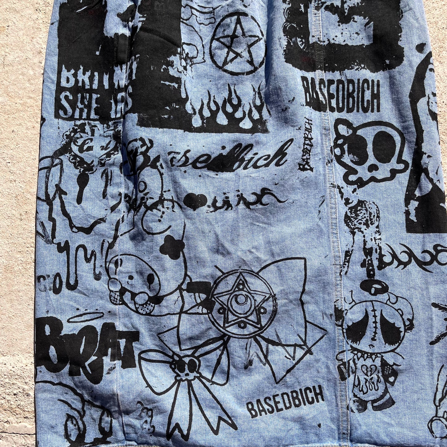 Basedbich denim midi button down skirt size 2xl - basedbich