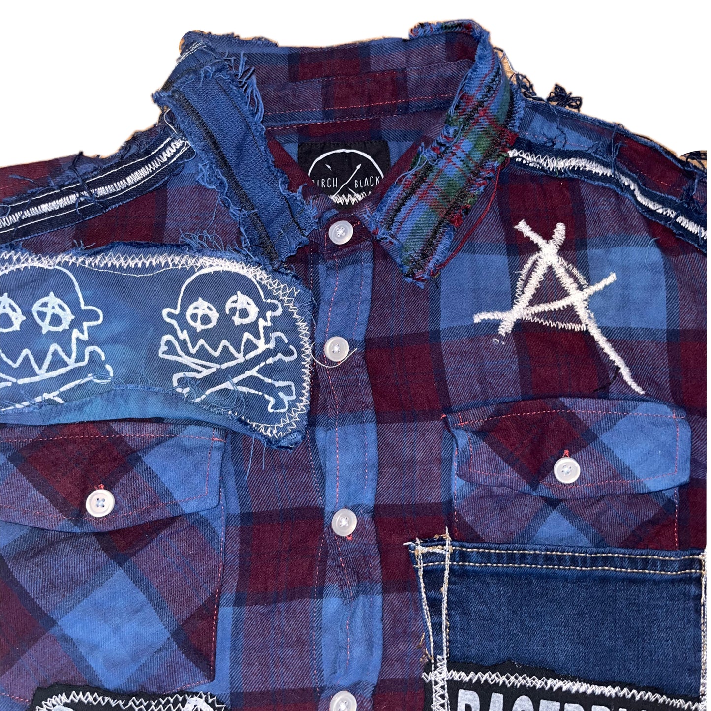 Basedbich mens 1of1 cropped extendo sleeve flannel size large - basedbich