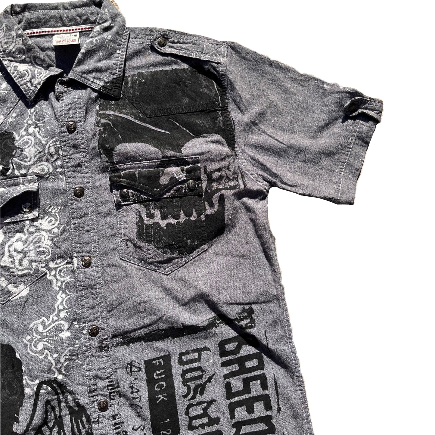 Basedbich hand printed button up large - basedbich