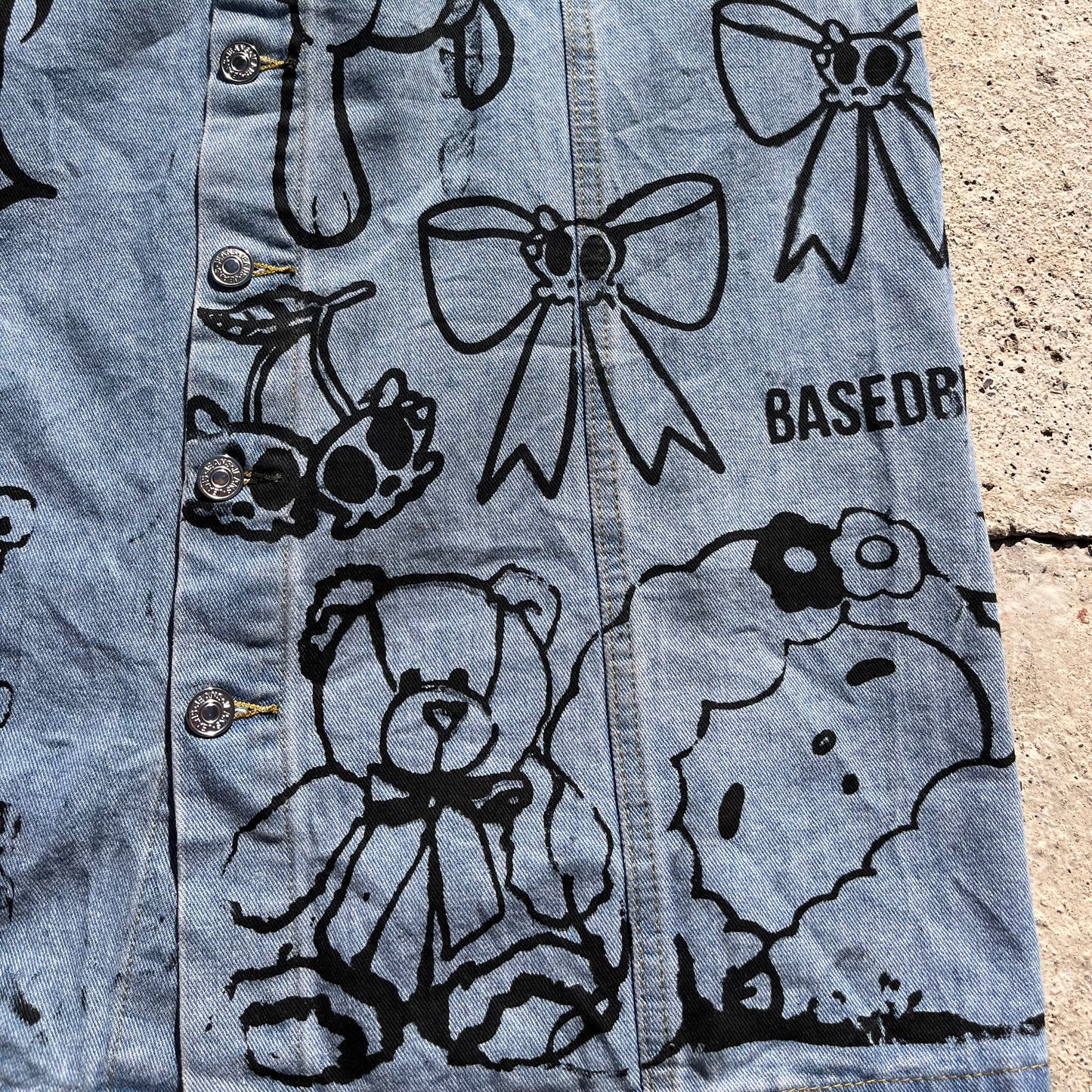 Basedbich denim midi button down skirt size 2xl - basedbich