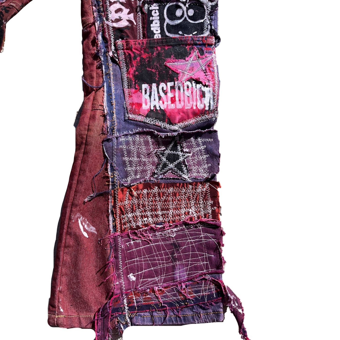 Basedbich mens patchwork denim jeans 30x30 - basedbich