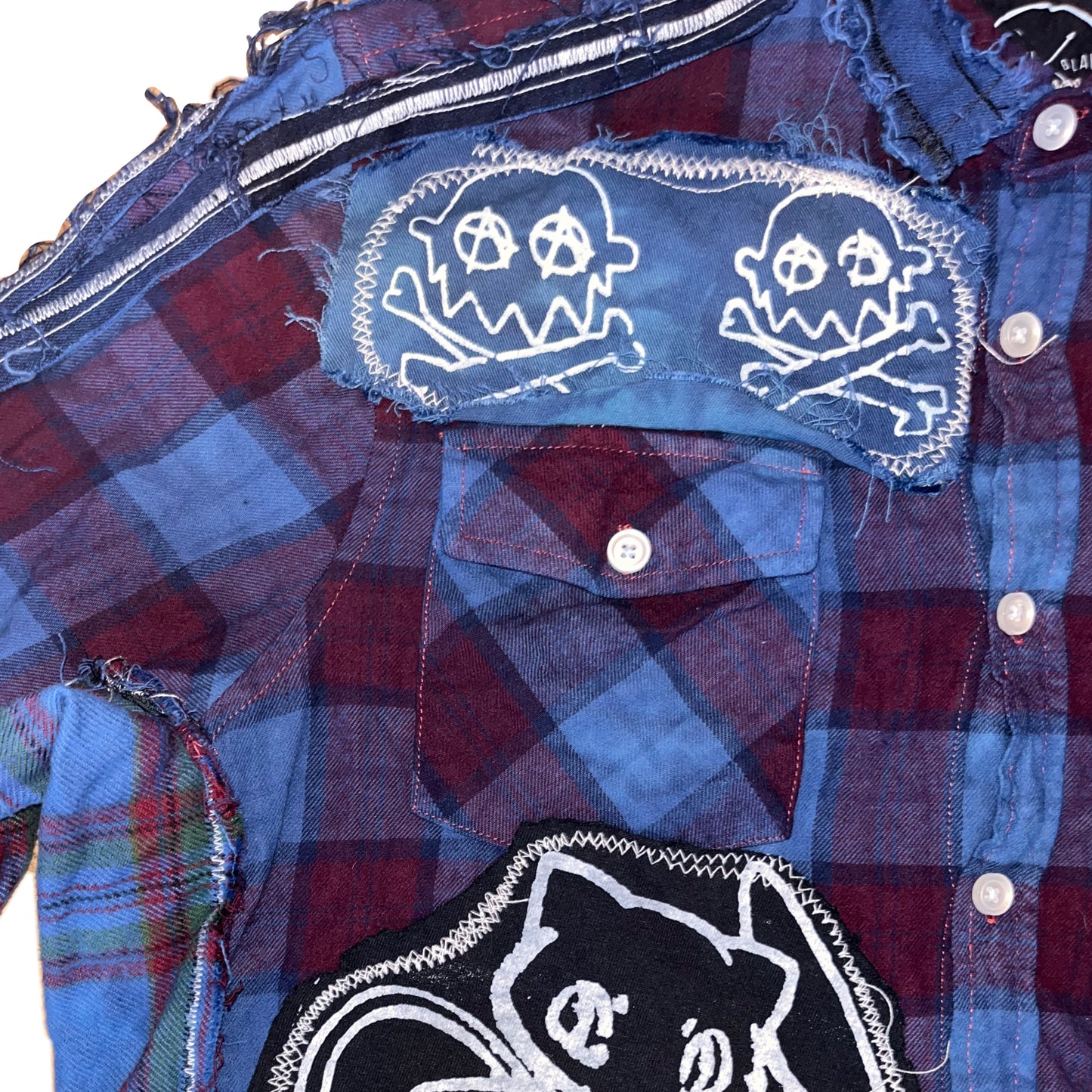 Basedbich mens 1of1 cropped extendo sleeve flannel size large - basedbich