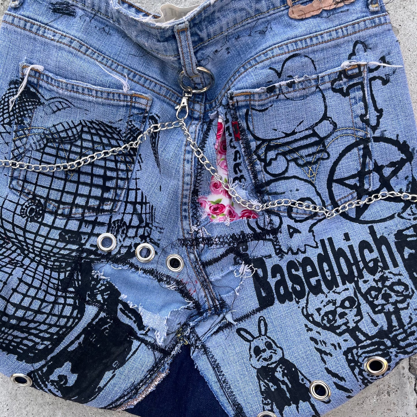 Basedbich 1of1 upcycled Jean tote - basedbich