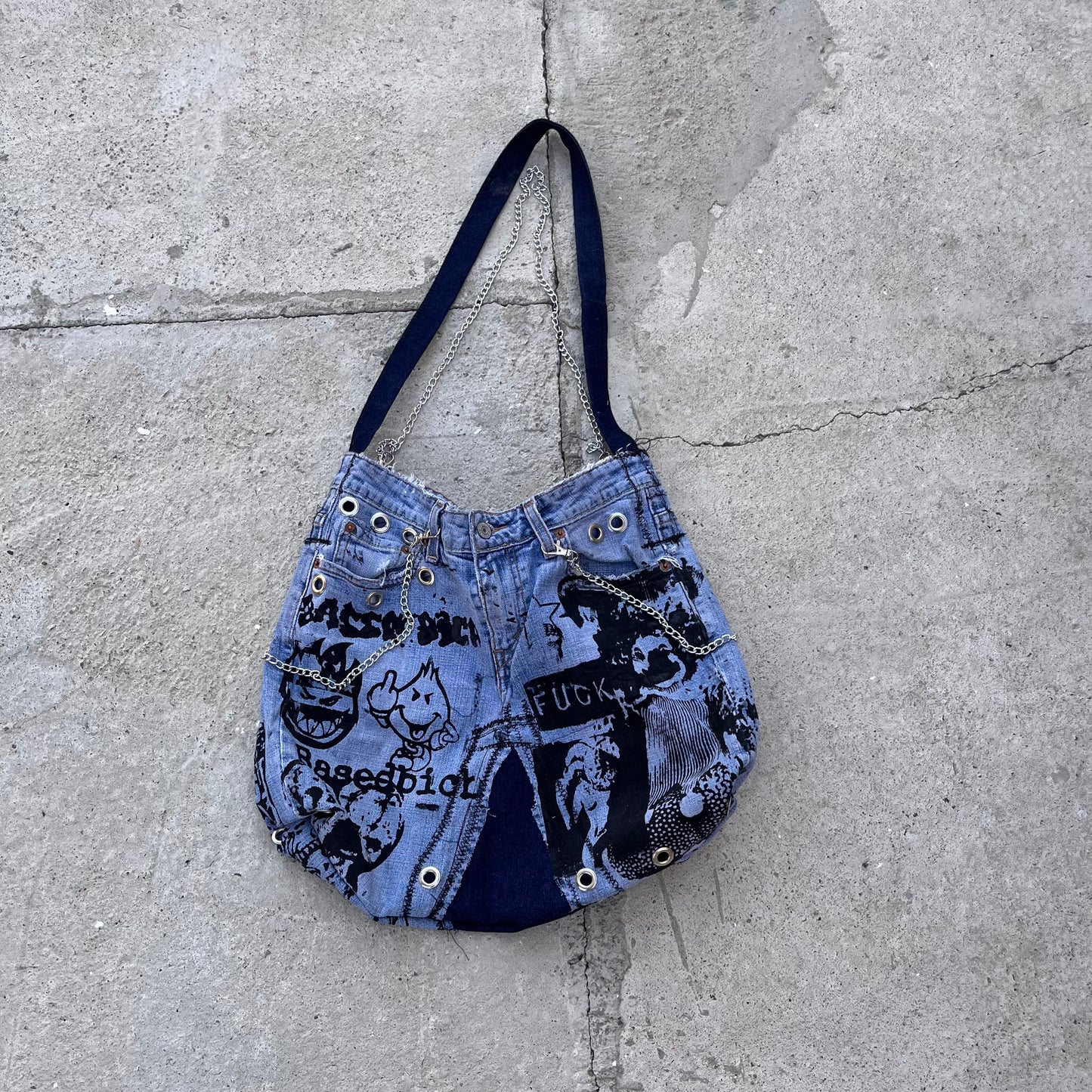 Basedbich 1of1 upcycled Jean tote - basedbich