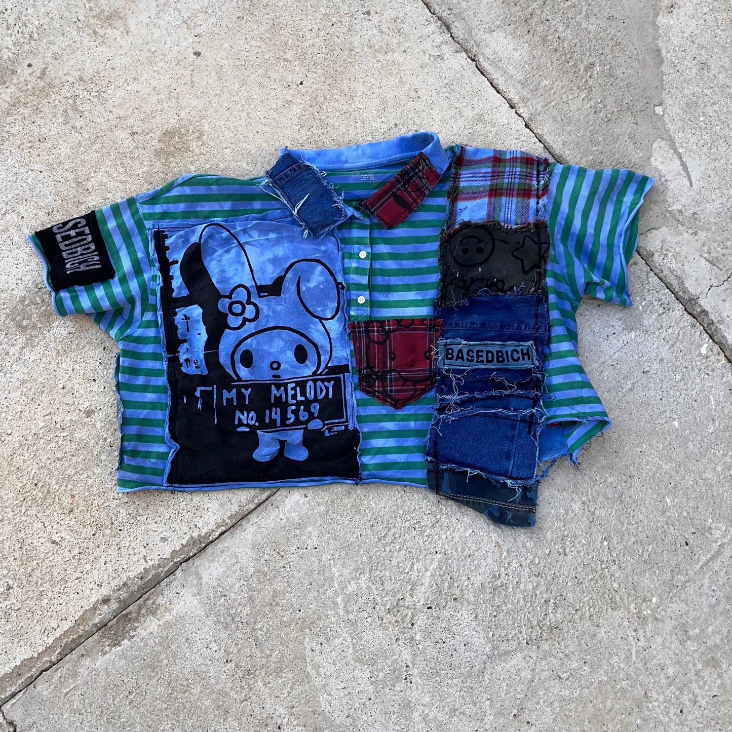 Basedbich 1of1 unisex cropped custom polo Men’s small women’s large - basedbich