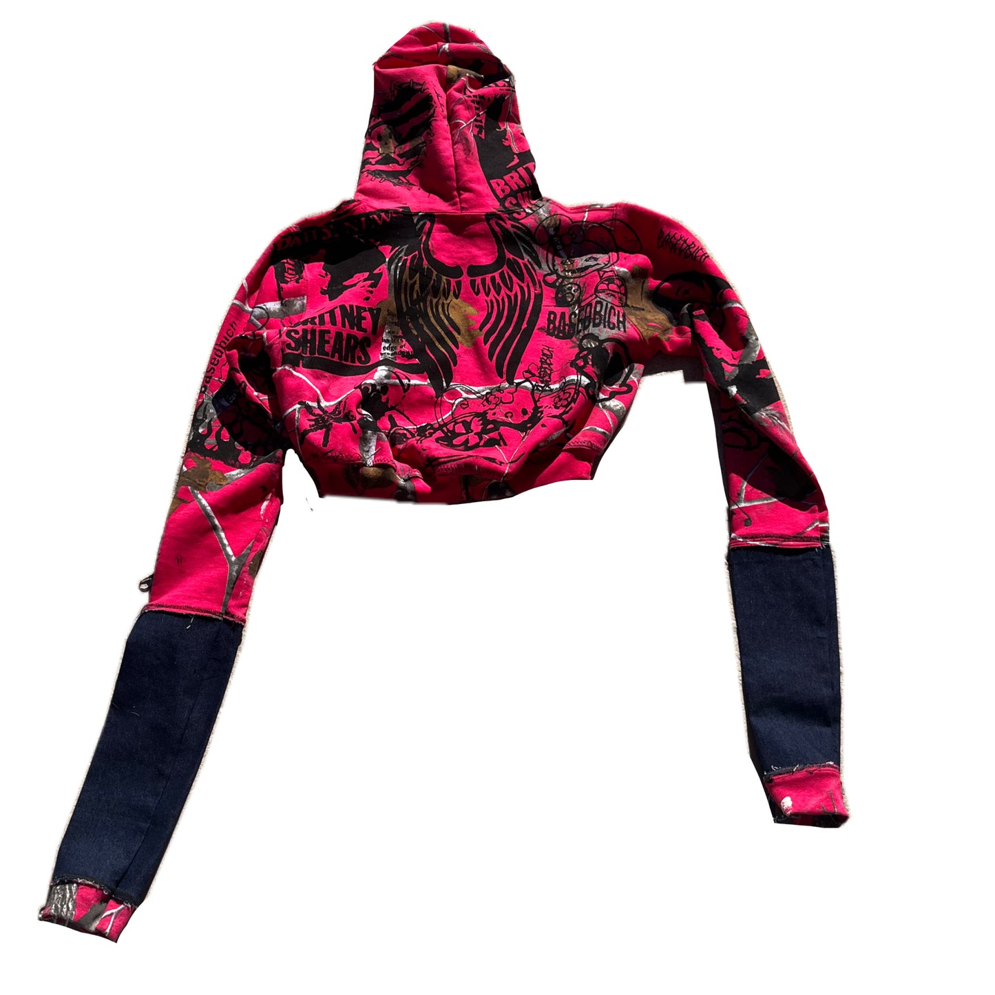 Basedbich women’s custom cropped hoodie with cat ears size medium - basedbich