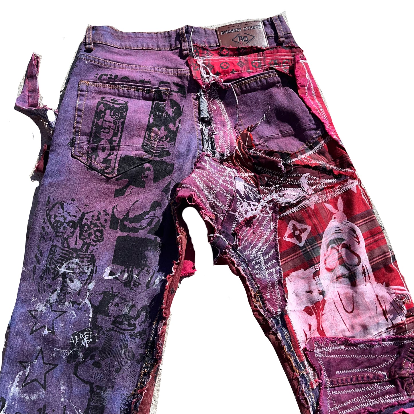 Basedbich mens patchwork denim jeans 30x30 - basedbich