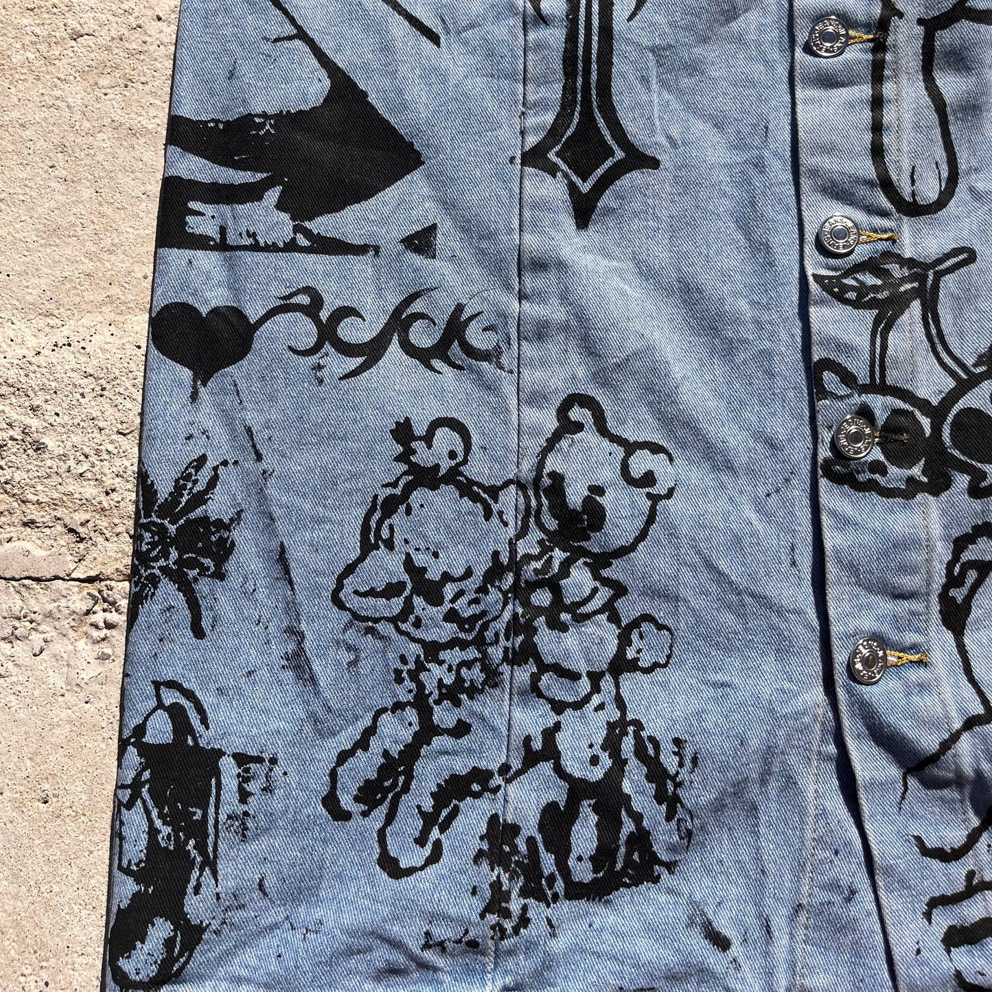 Basedbich denim midi button down skirt size 2xl - basedbich