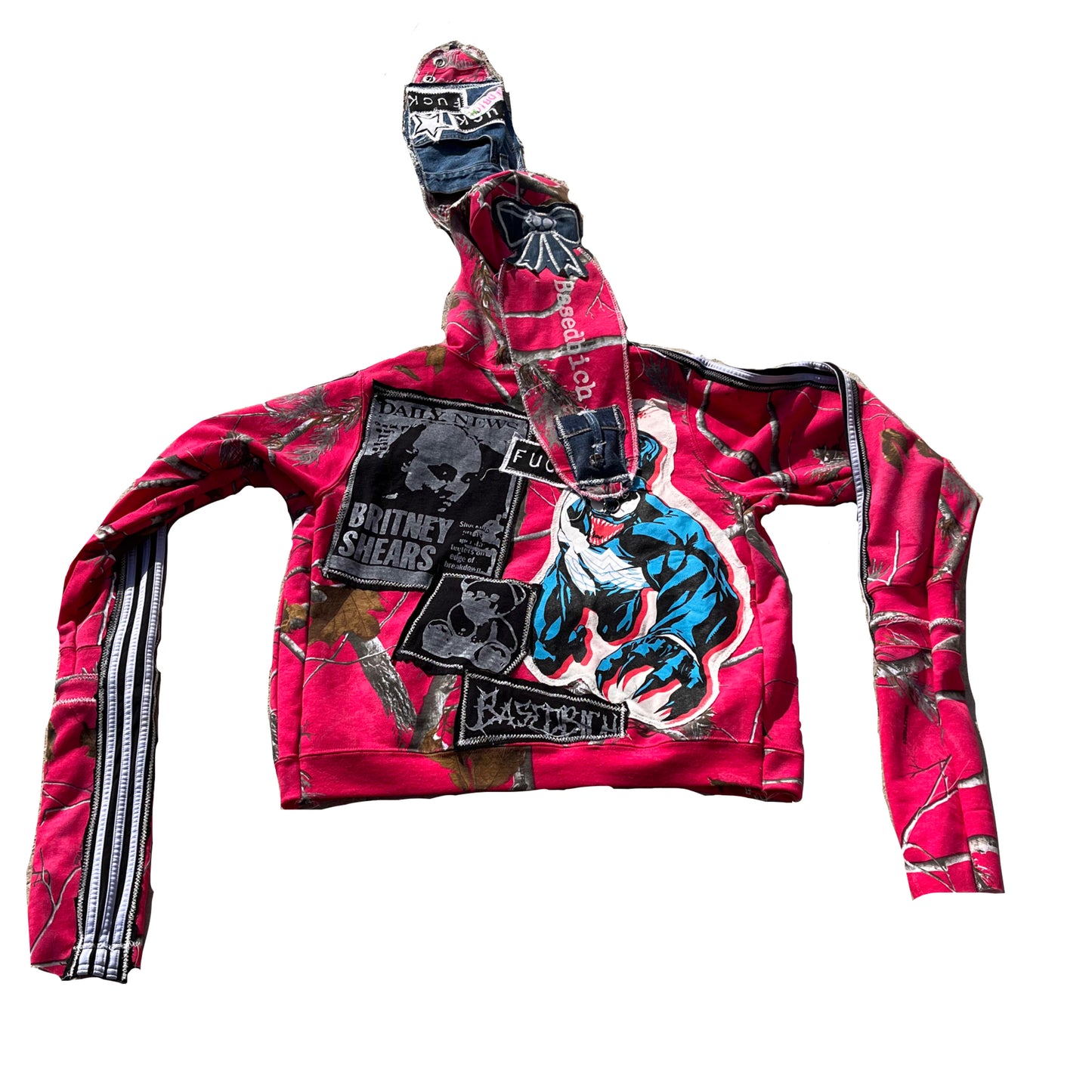 Basedbich men’s custom bunny ear extendo sleeve hoodie size Medium - basedbich