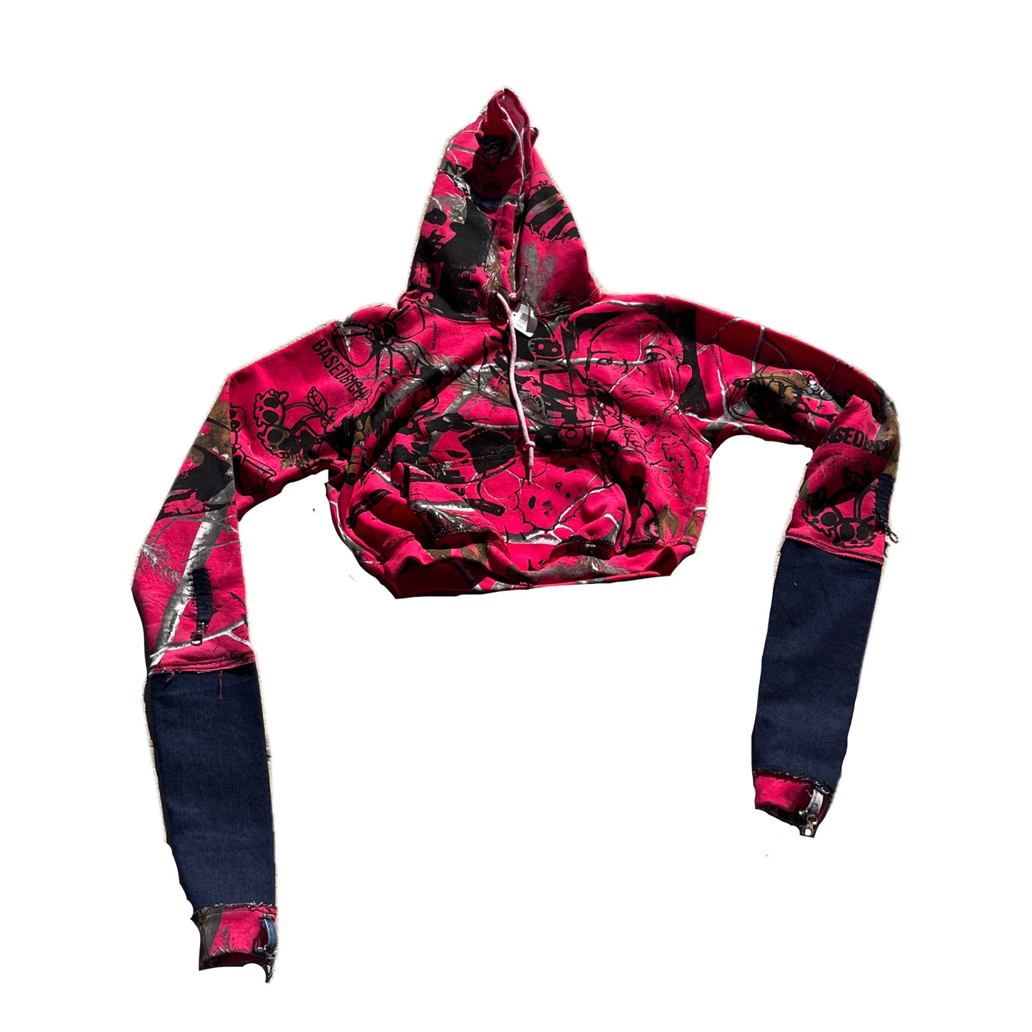 Basedbich women’s custom cropped hoodie with cat ears size medium - basedbich