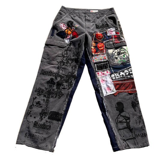 Basedbich patchwork cargo pants 32x32 - basedbich
