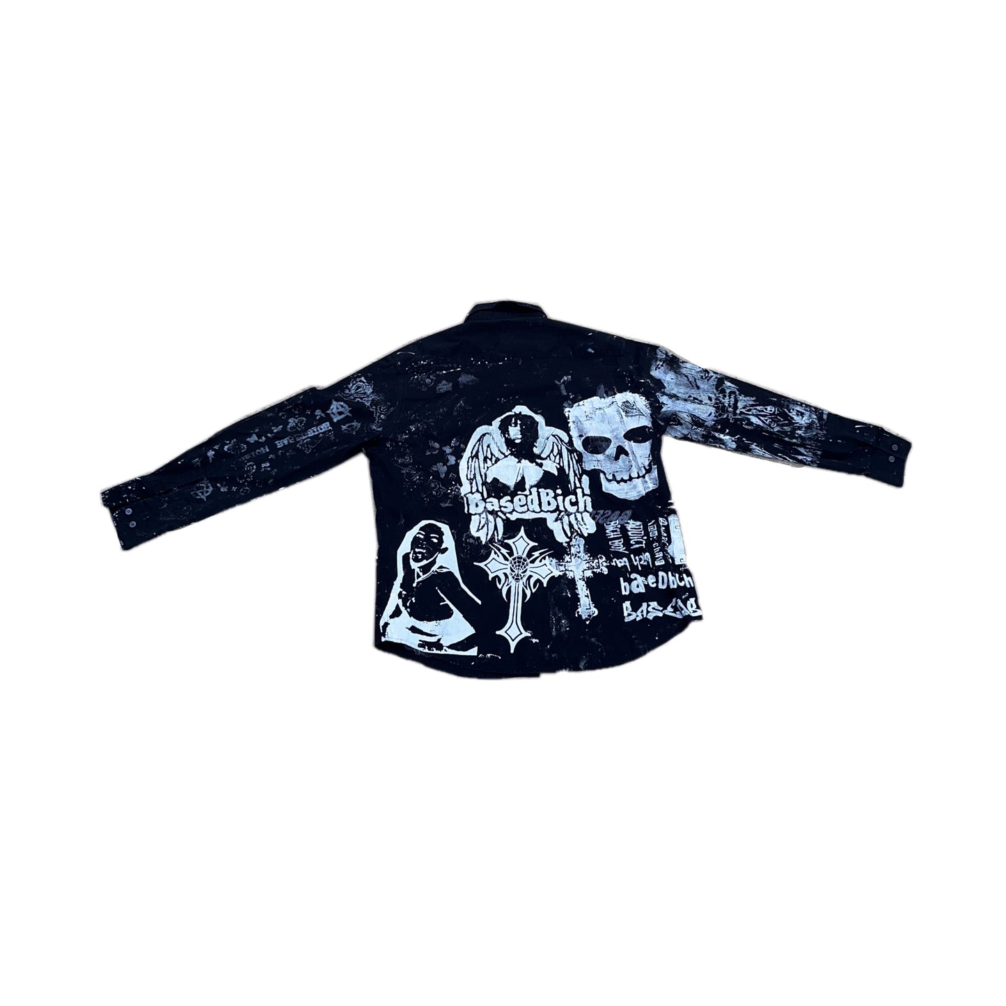 Basedbich mens Custom 1of1 pinstripe dress shirt size L - basedbich