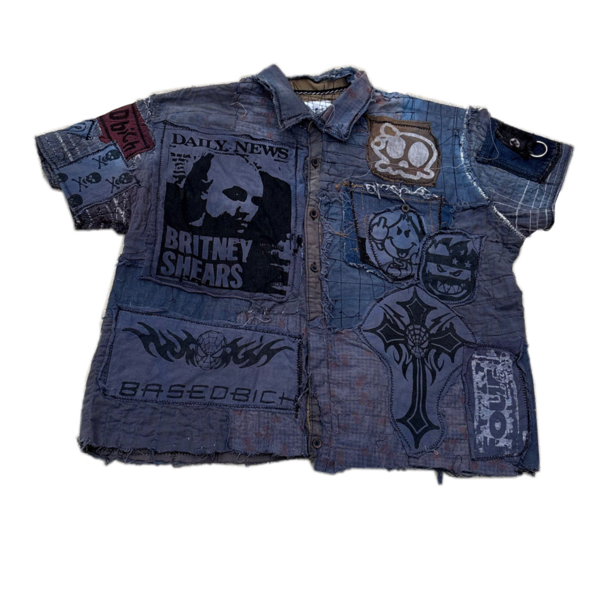 Basedbich mens PATCHWORK UTILITY SHIRT – 1 of 1 large