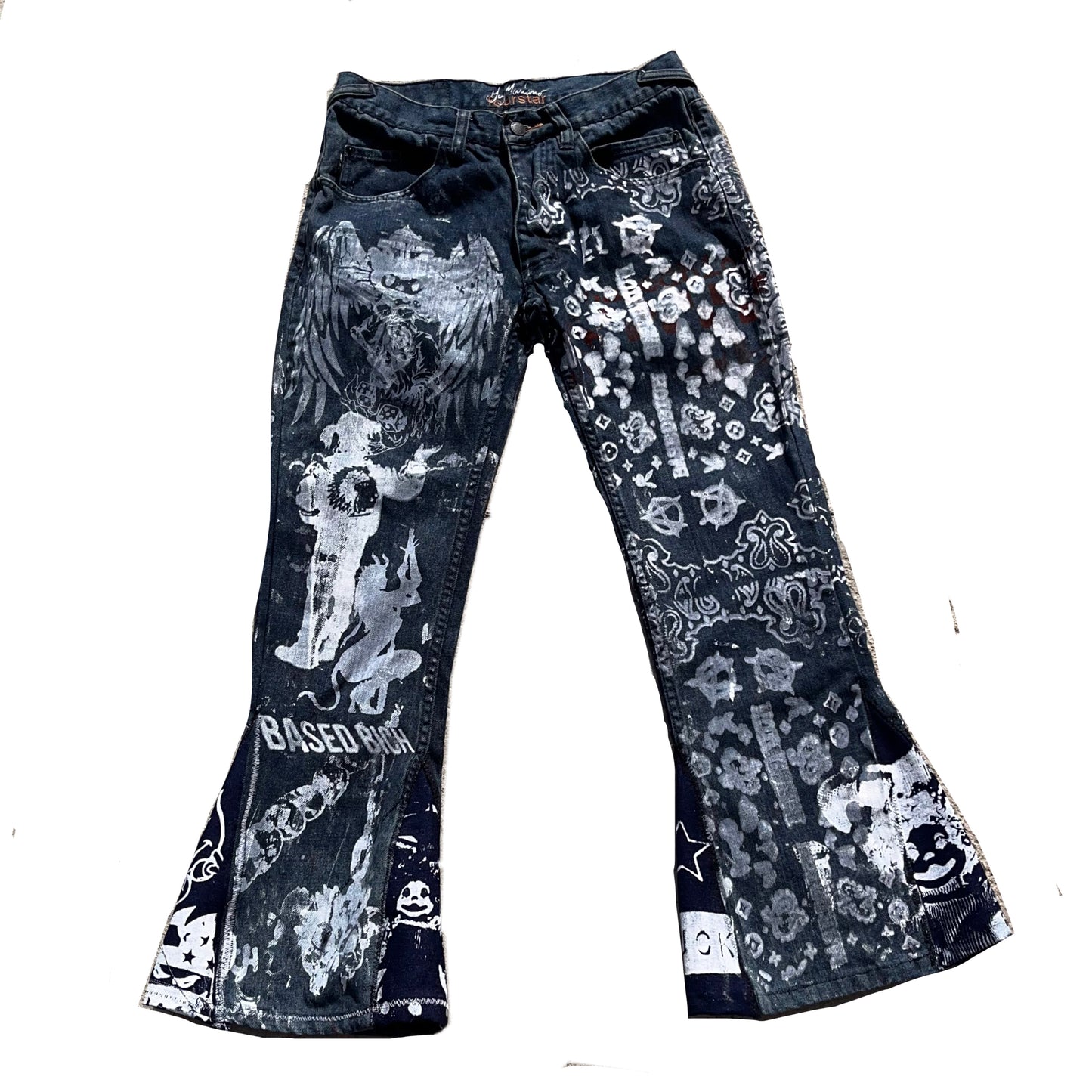 Basedbich 1of1 custom flared denim size 30x28 - basedbich