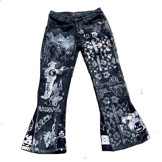 Basedbich 1of1 custom flared denim size 30x28 - basedbich
