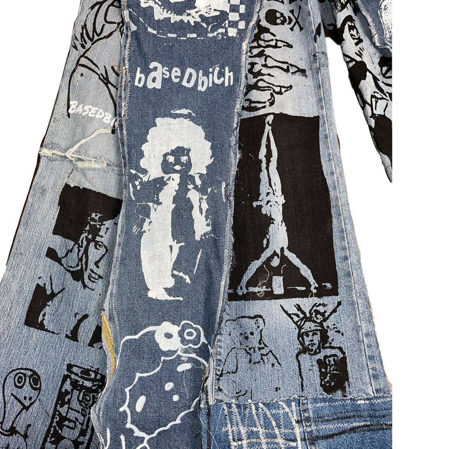 Basedbich mens 1of1 wide leg baggy jeans 30x32 - basedbich