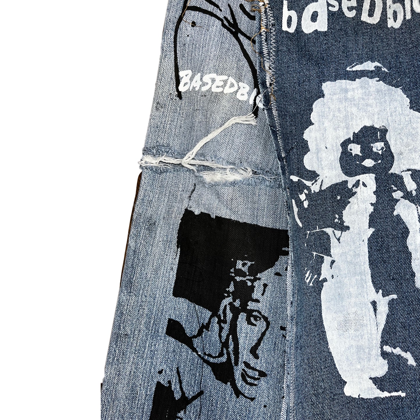 Basedbich mens 1of1 wide leg baggy jeans 30x32 - basedbich