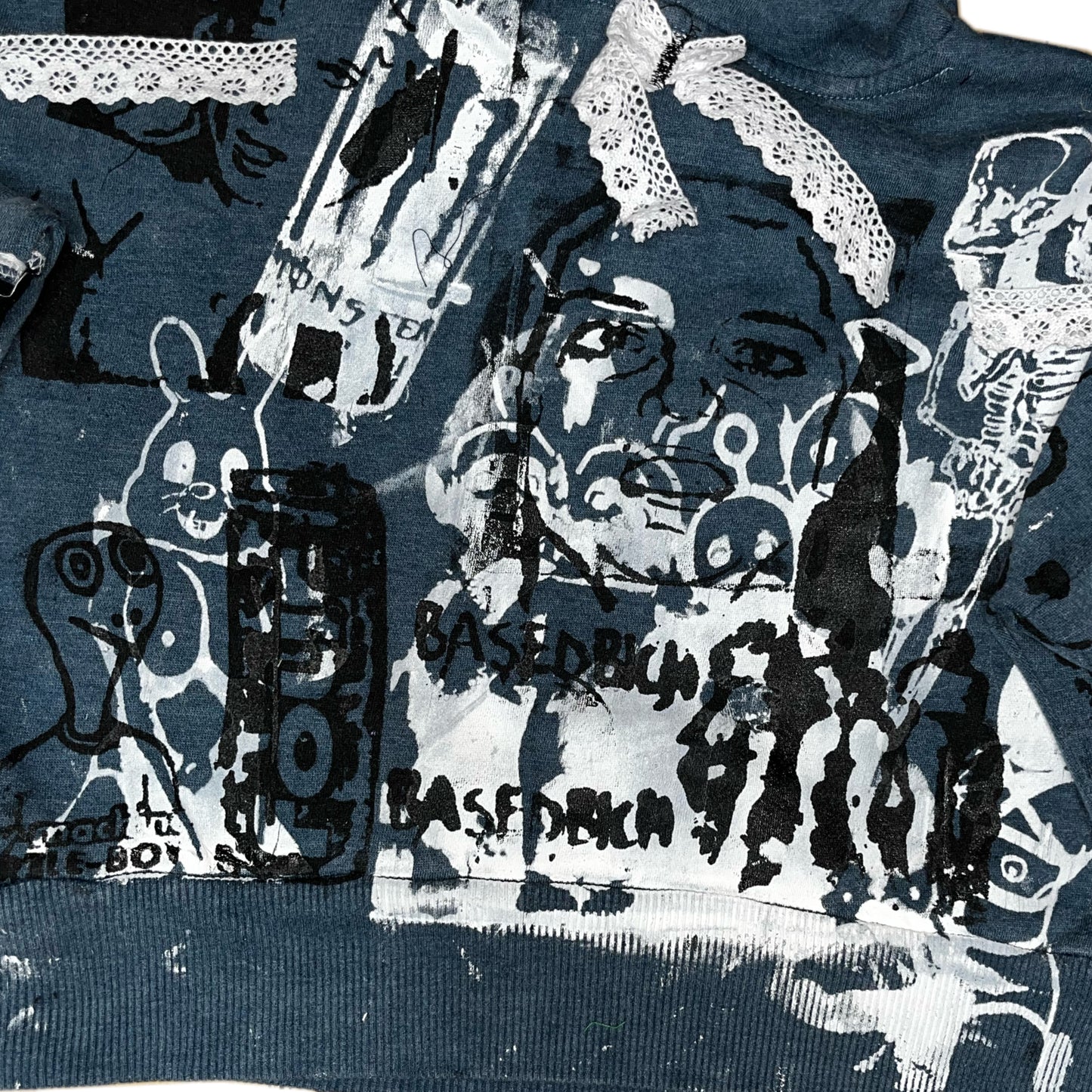 Basedbich women’s cropped bunny ear hoodie xsmall - basedbich