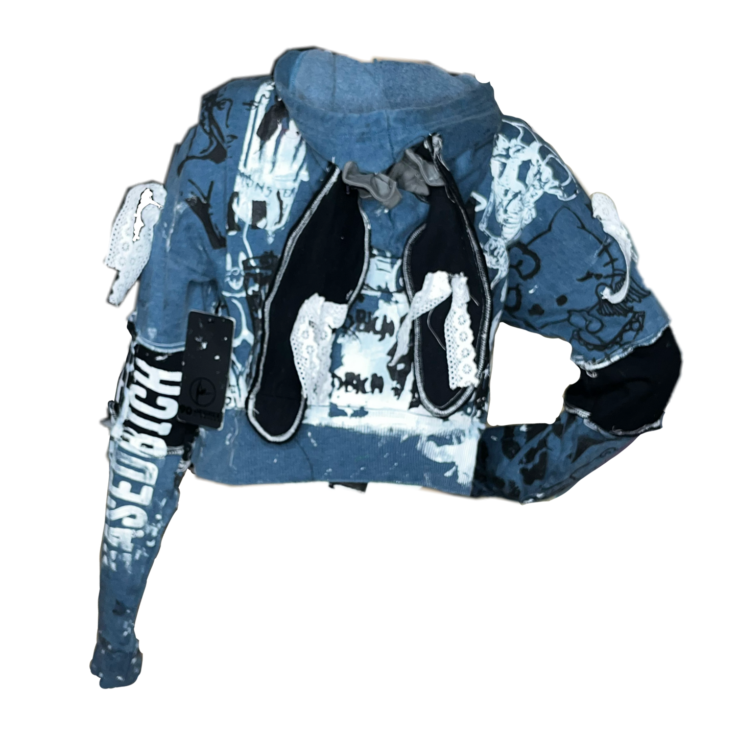 Basedbich women’s cropped bunny ear hoodie xsmall - basedbich