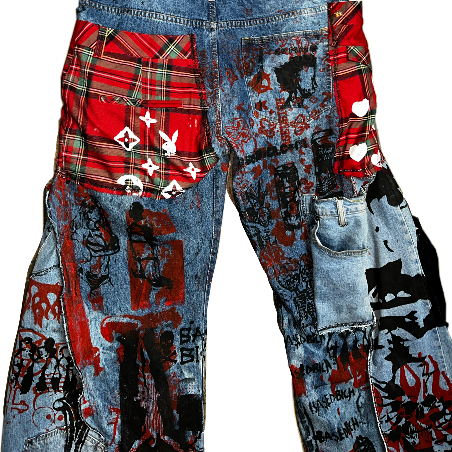 Basedbich mens 1of1 patchwork overalls 36x34 - basedbich