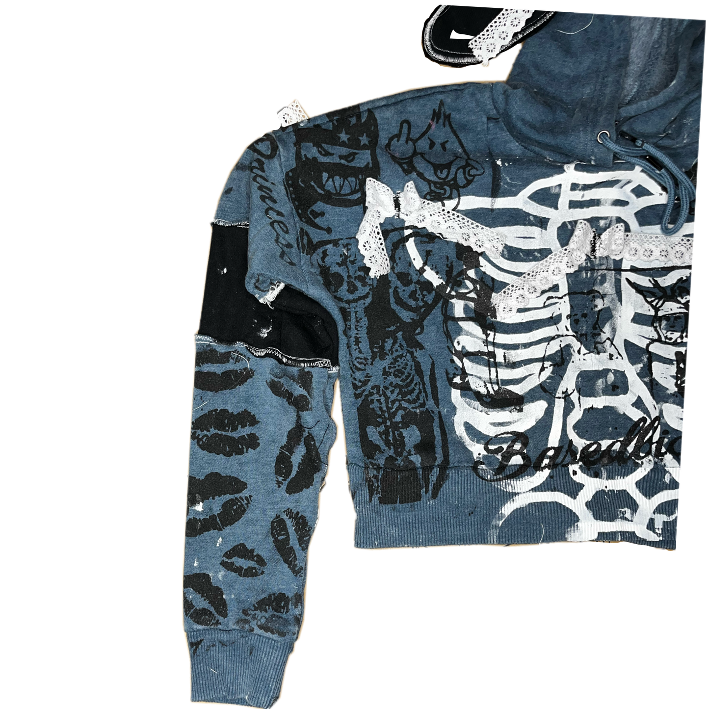 Basedbich women’s cropped bunny ear hoodie xsmall - basedbich