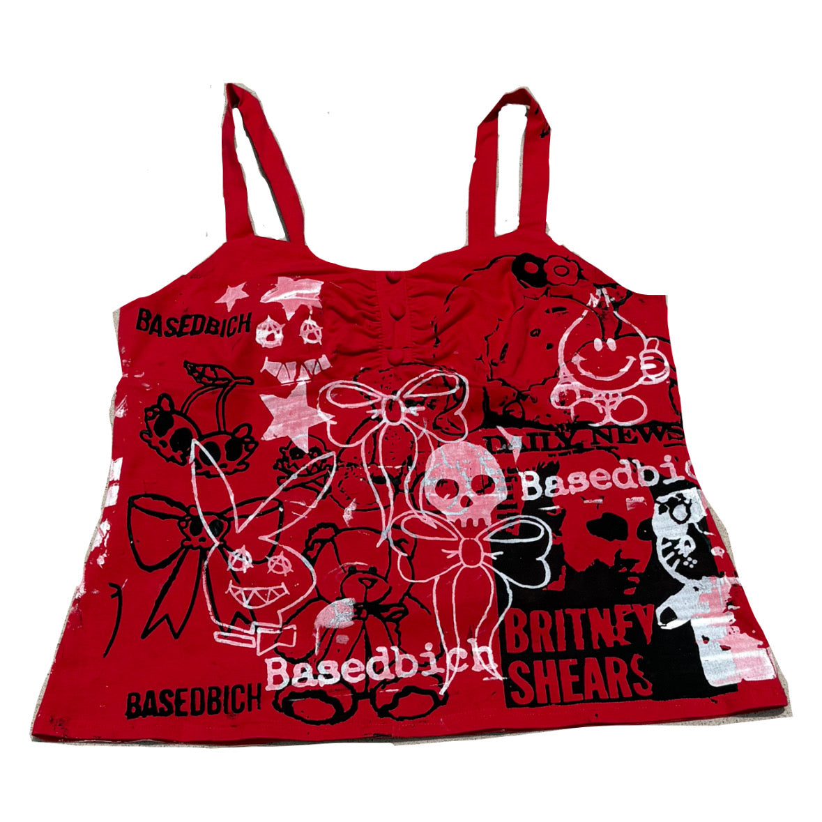 Basedbich 1OF1 BAD GIRL BABYDOLL – RED HOT REWORKED CAMI 2xl