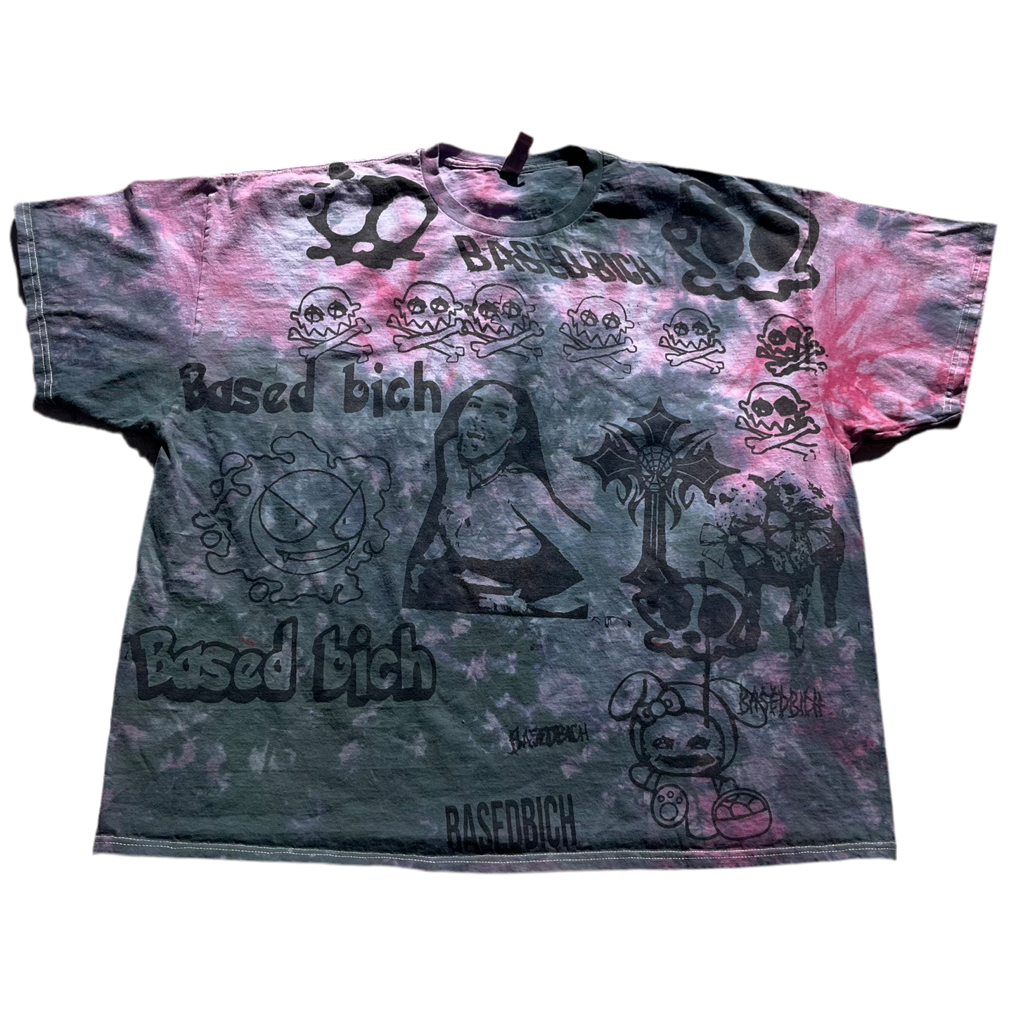 Basedbich men’s tie dye graphic tee 4XL