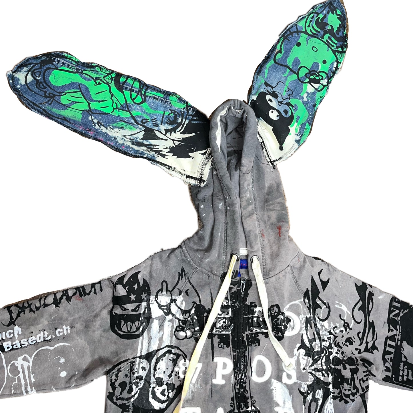 Basedbich womens bunny ear custom hoodie size M - basedbich